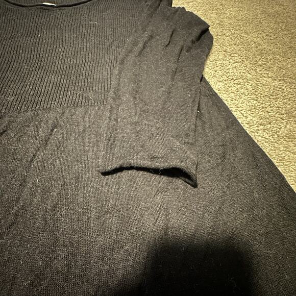 Gudrun Sjoden Small Dress Cotton Wool A-line 3/4 Sleeve Crewneck Pocket Black - Picture 4 of 11